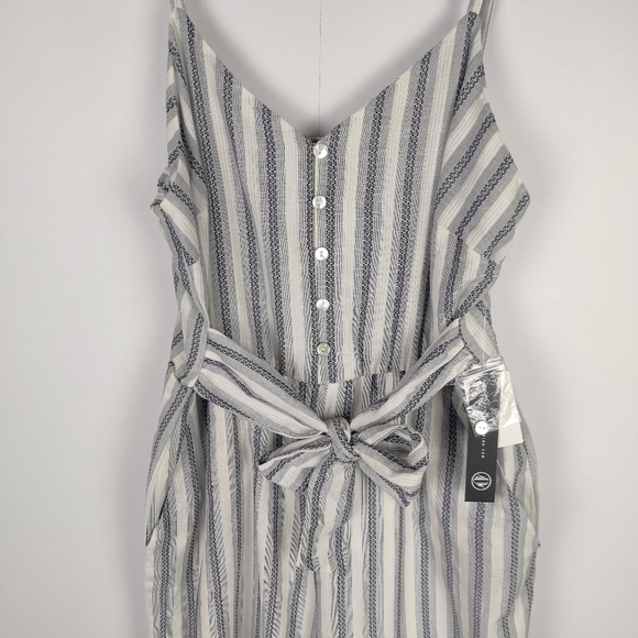 As U Wish Button Tie Front Linen Jumpsuit - Picture 4 of 4
